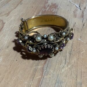 Vintage Ledo Elegant Gold and Purple Bracelet